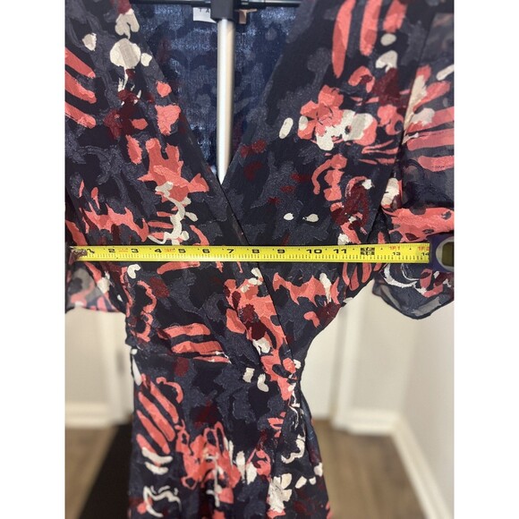 Tanya Taylor Women's Blue Blaire Floral High Low Dress Size 8 - Picture 8 of 13